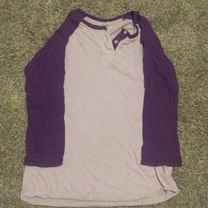 Purple baseball tee